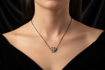 Black Rhodium Butterfly Necklace on Model