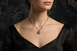 Black Rhodium Butterfly Necklace on Model