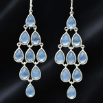 Blue Chalcedony Earrings - Close Up