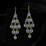 Blue Chalcedony Earrings - Flat Lay