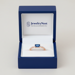 Blue Sapphire Diamond Ring in Royal Blue JewelryNest Box