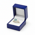 Blue Topaz Solitaire Ring in Royal Blue Gift Box
