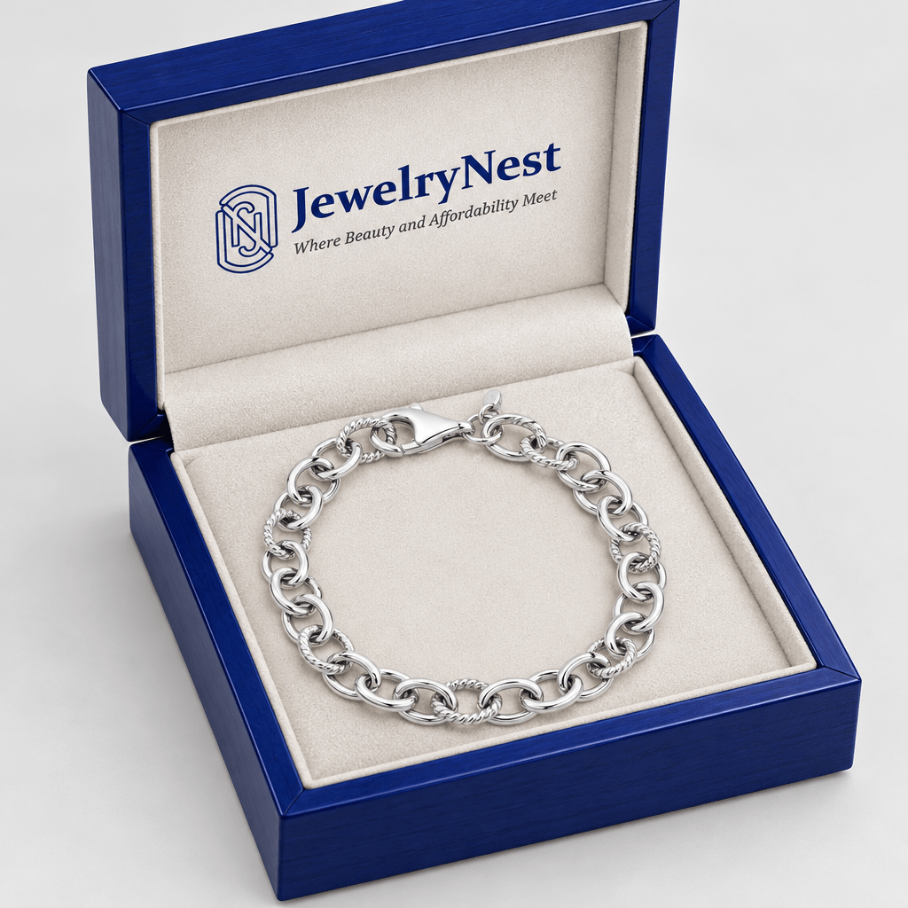 Sterling Silver Italian Cable Bracelet (17.90. gr.tw) - JewelryNest LLC