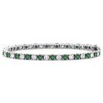 14k Gold Round Diamond Emerald Tennis Bracelet (4.0.cts.tw)