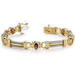 14k Solid Gold Two-Tone Gemstone Bracelet (1.25.cts.tw)