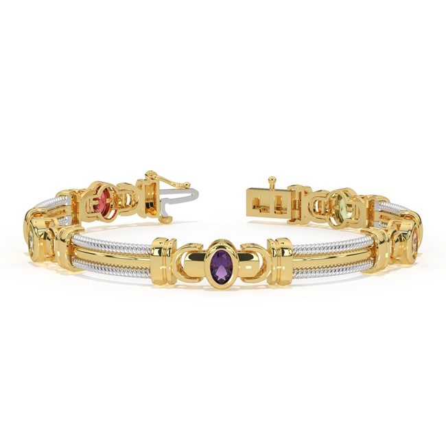 14k Gold Semi Precious Stone Bracelet (1.25.cts.tw)
