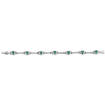 14k Gold Emerald Heart-Shaped Bar Bracelet (2.10.cts.tw)