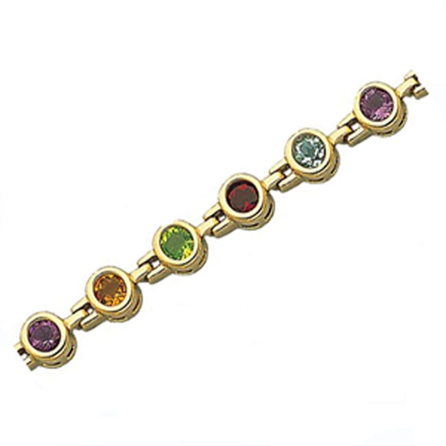 Yellow Round Semi Precious Stone Bracelet (6.40.cts.tw)