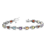 14k White Gold Multi Color Stones Bracelet (6.40.cts.tw)