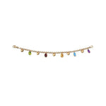 14k Heart-Shape Gold Gemstone Charm Dangle Bracelet (5.5.cts.tw)
