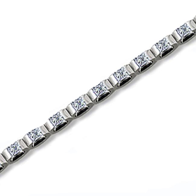 14k Solid Gold Princess Cut Diamond Tennis Bracelet (2.90.cts.tw)