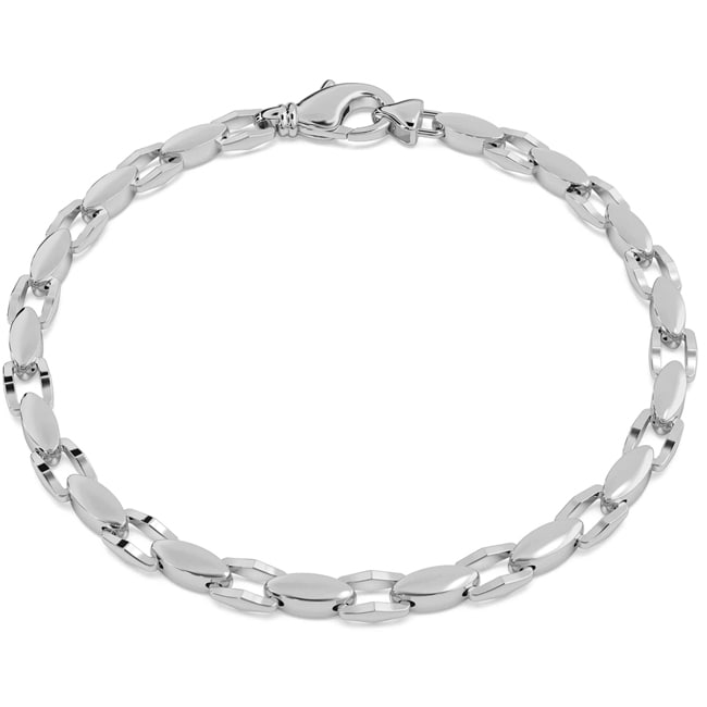 14k White-Gold Designer Link Bracelet (17.5.gr.tw)
