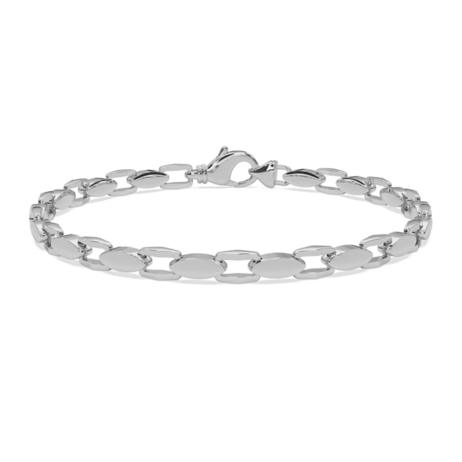 14k White-Gold Designer Link Bracelet (17.5.gr.tw)