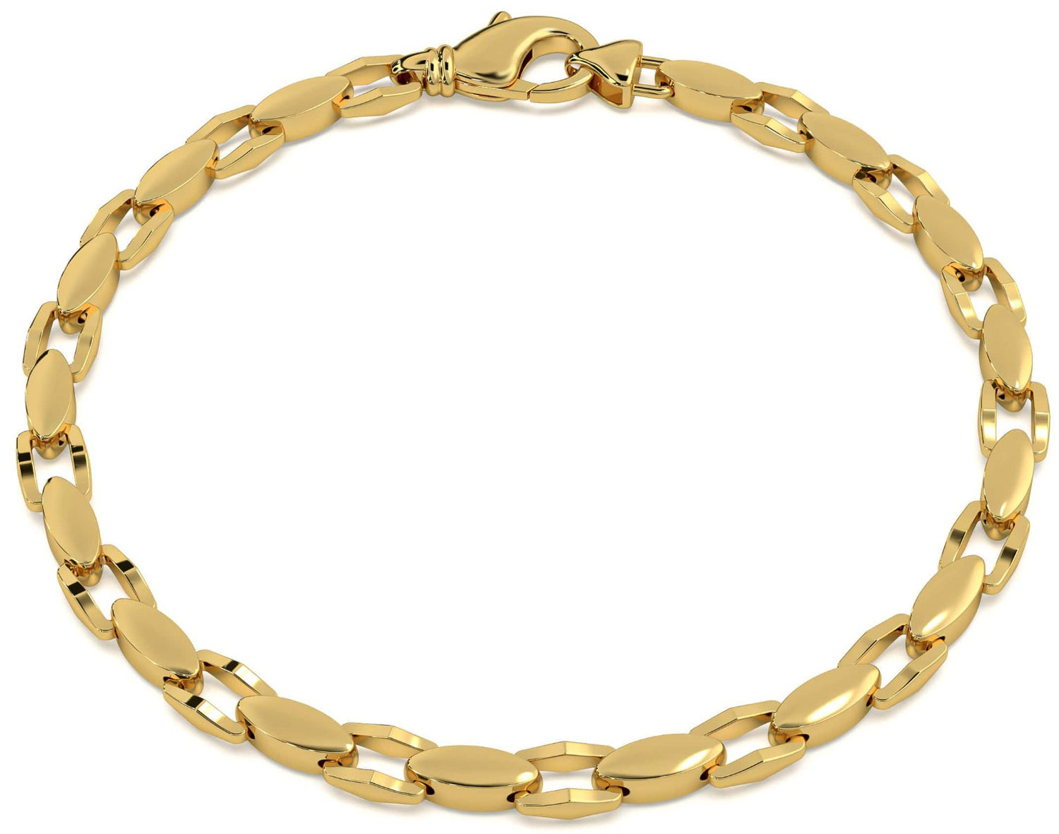 14k Yellow Gold Designer Link Bracelet (17.5.gr.tw)