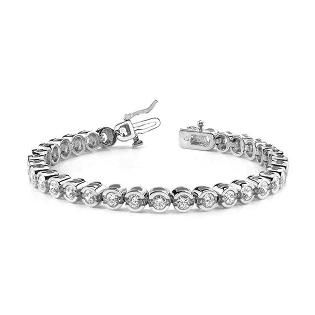 14k Solid Gold Diamond Bezel Tennis Bracelet (1.96.cts.tw)