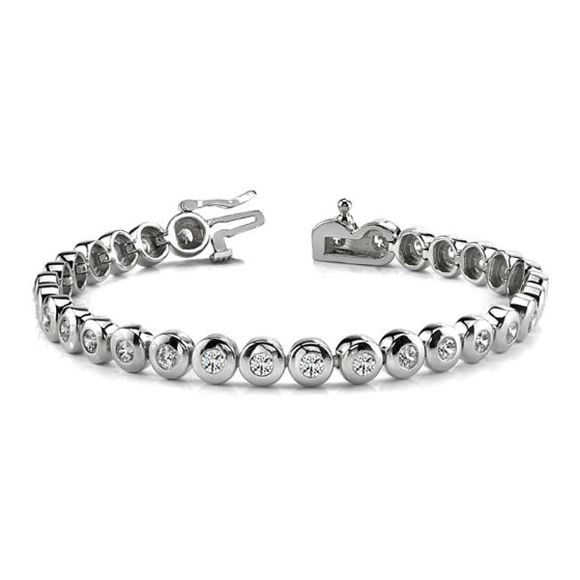 14k Solid Gold Round Cut Diamond Bracelet (1.08.cts.tw)