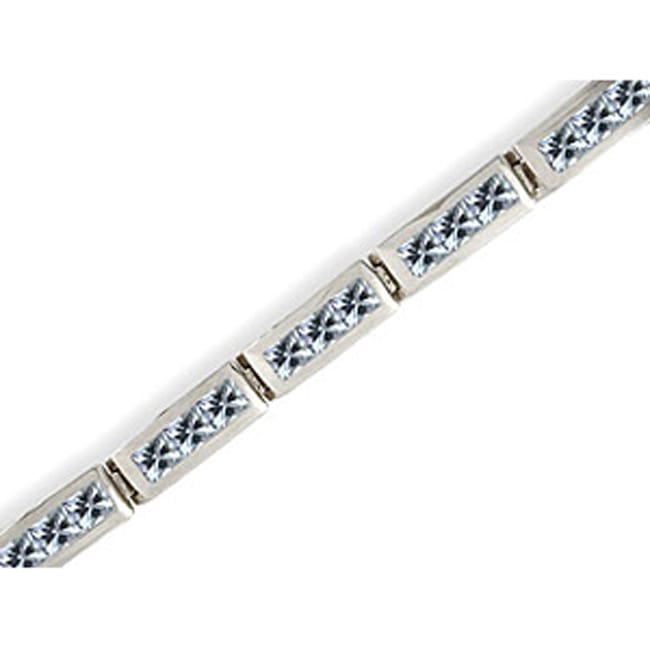 14k Gold Gemstone Swiss Blue Topaz Bracelet (9.6.cts.tw)