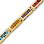 14k Gold Rainbow Gemstone Bracelet (9.6.cts.tw)