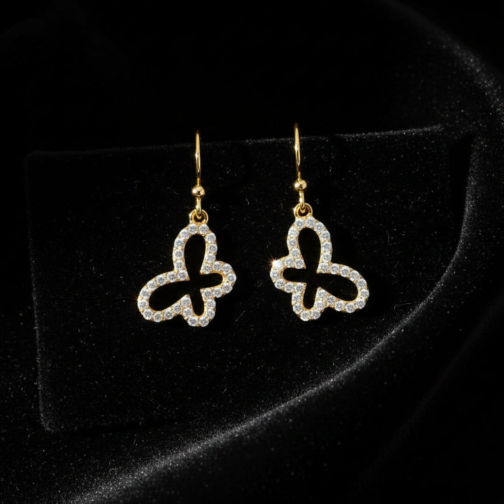 Butterfly Earrings - Flat Lay