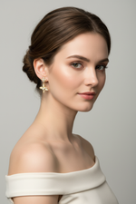 Butterfly Earrings on Model