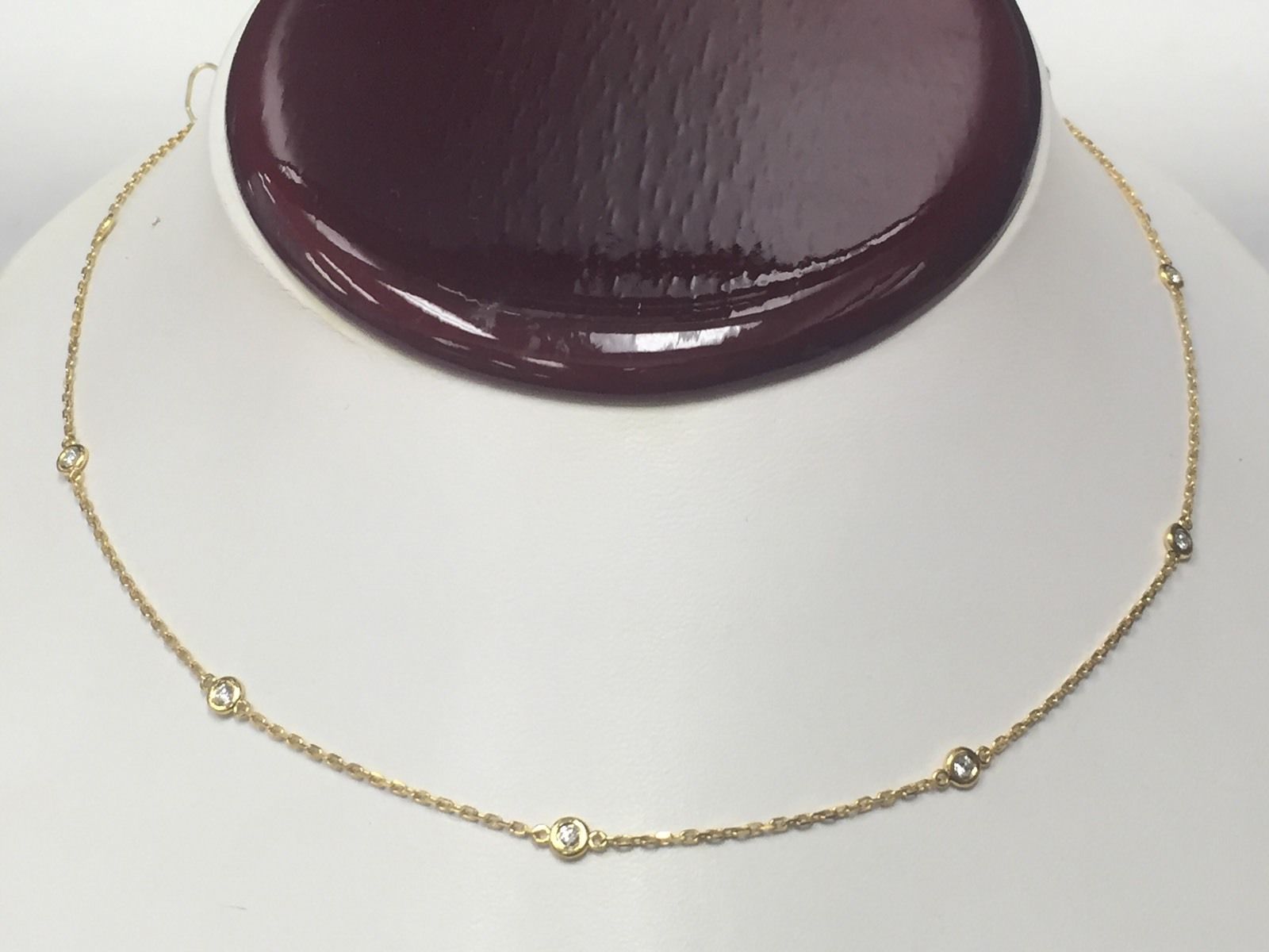 14k Rose Gold Round Diamonds Stationary Necklace On Stand (0.70.ct.tw)