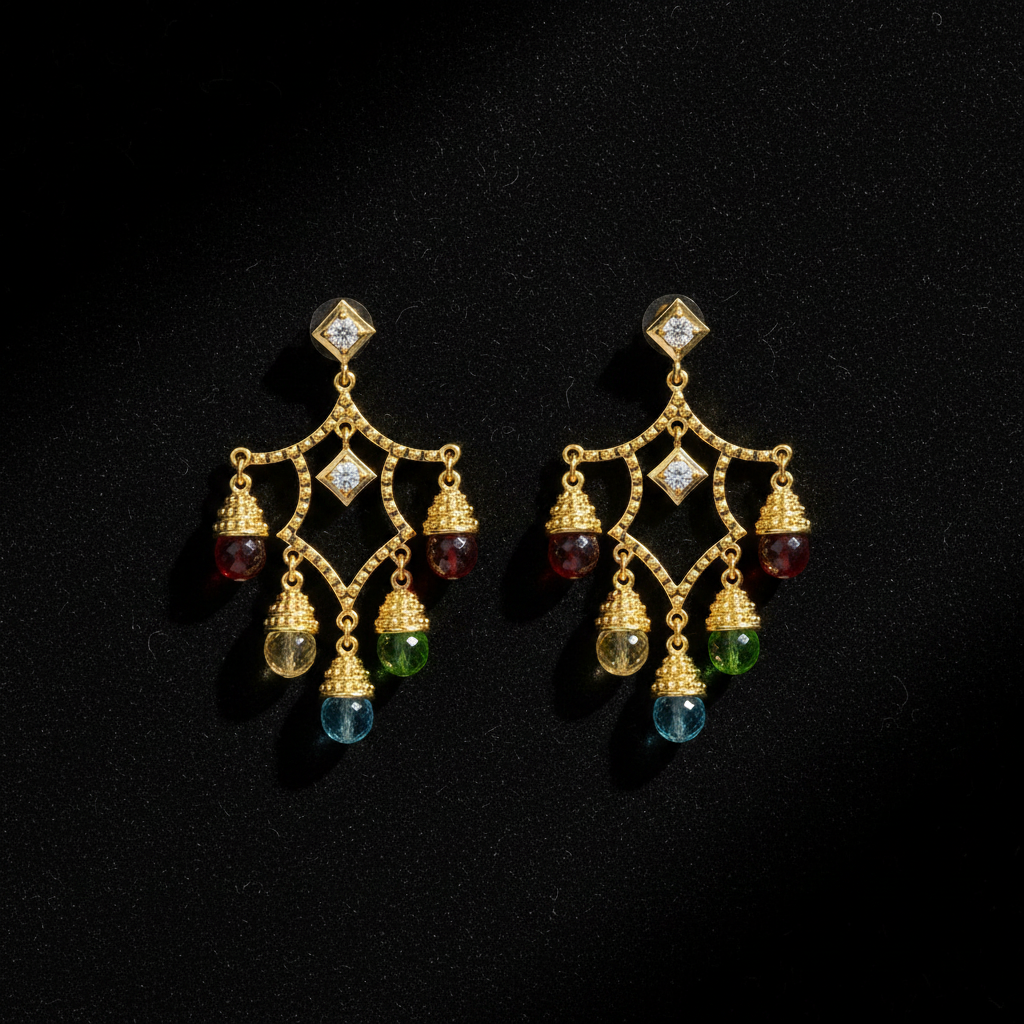 Chandelier Earrings - Flat Lay