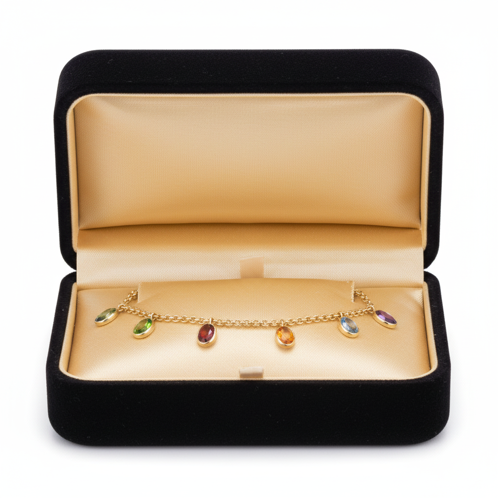 Charm bracelet in jewelry box