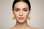 Citrine Chandelier Earrings on Model