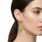 Citrine Earrings on Model