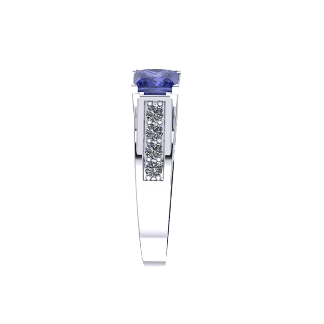 14k Gold Square Tanzanite Diamond Ring (1.53.cts.tw)