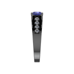 14k Black Gold Square Tanzanite Diamond Ring (1.53.cts.tw)