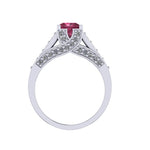 14k Gold Square Pink Tourmaline Diamond Ring (1.53.cts.tw)