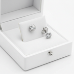 CZ Bezel Stud Earrings in Box