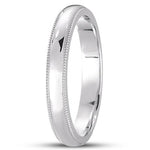 14k Gold Dome Comfort Fit Milligrain Wedding Band (3.0.mm)