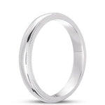 14k Gold Dome Comfort Fit Milligrain Wedding Band (3.0.mm)