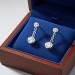 Diamond Bezel Earrings in Box