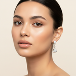 Diamond Bezel Earrings on Model