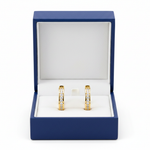Diamond In & Out Huggie Earrings in Royal Blue Box
