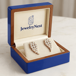 14K Rose Pink Diamond Cluster Leaves Stud (0.84.ct.tw) - JewelryNest LLC