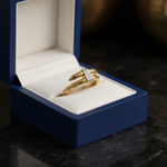 Diamond Spear Ring - Royal Blue Wooden Box