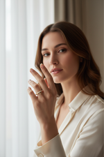 Diamond Spiral Nail Ring on Model