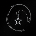 Diamond Star Necklace - White Gold Flat Lay