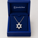 14k Gold Diamond Open Star Of David Necklace (0.12.ct.tw) - JewelryNest LLC