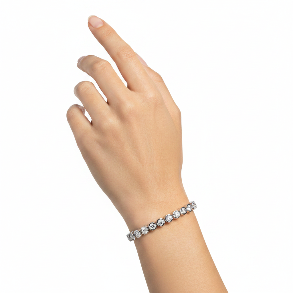 Diamond Tennis Bracelet on model