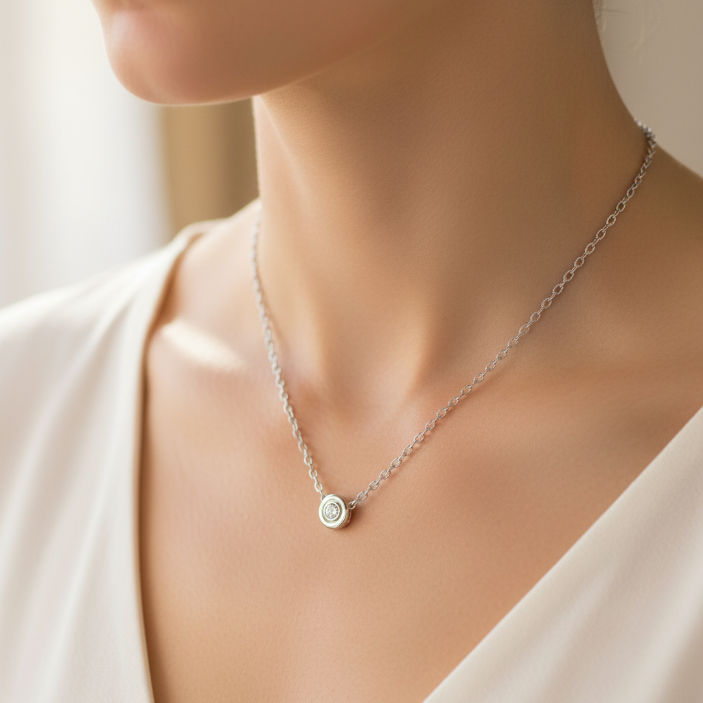 Donut Bezel - White Gold Worn