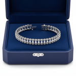 Double-Row Diamond Tennis Bracelet in box