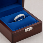 Double Row Pave Diamond Eternity Band in Royal Blue Box