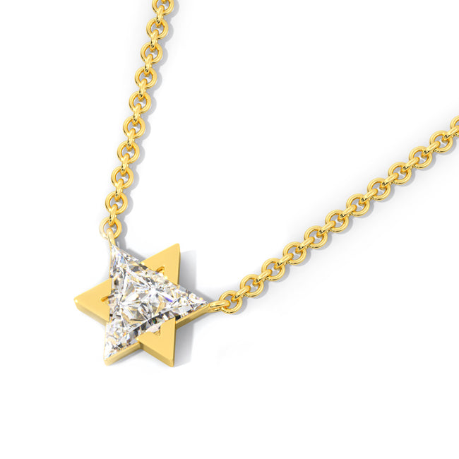 14K Lab Grown Diamond Star Of David Necklace (1.07 cts.tw)