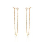 14k Round Diamond Chandelier Tread Earring (0.20.ct.tw)
