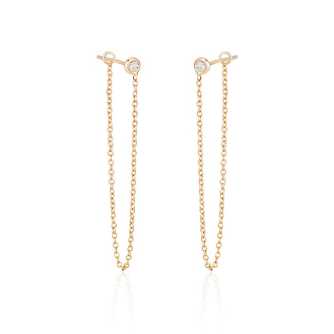 14k Round Diamond Chandelier Tread Earring (0.20.ct.tw)